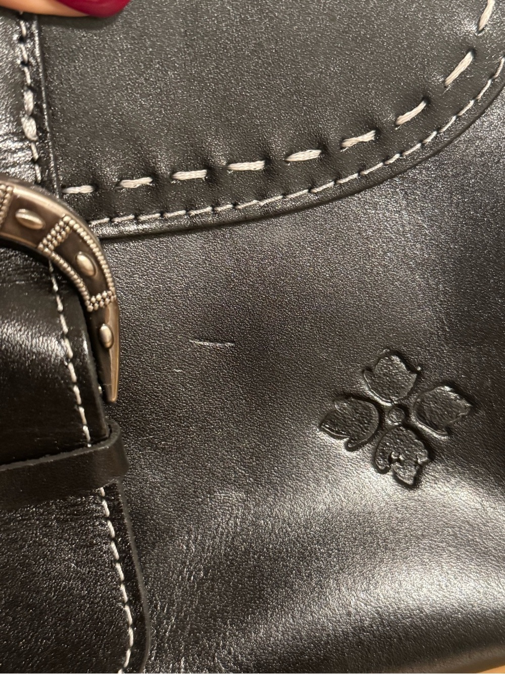 Patricia Nash Black Top-Handle Leather bag - Picture 8 of 10